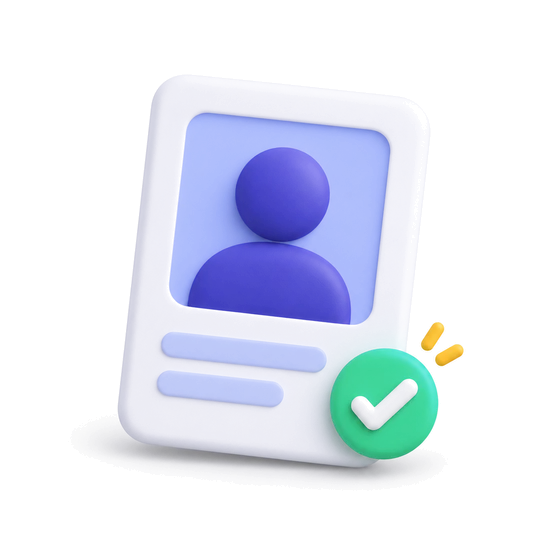 A photo card with a checkmark
