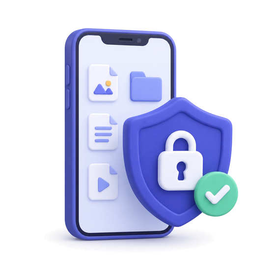 A phone with a shield and padlock