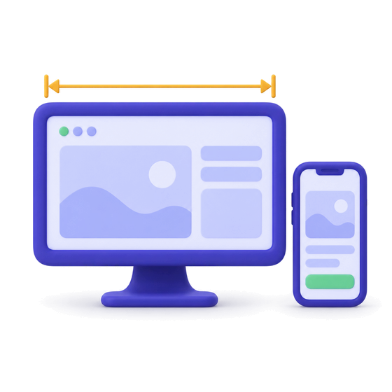 A monitor and a phone with a measuring arrow