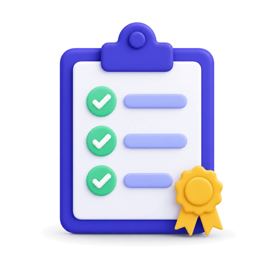 A checklist with an official seal