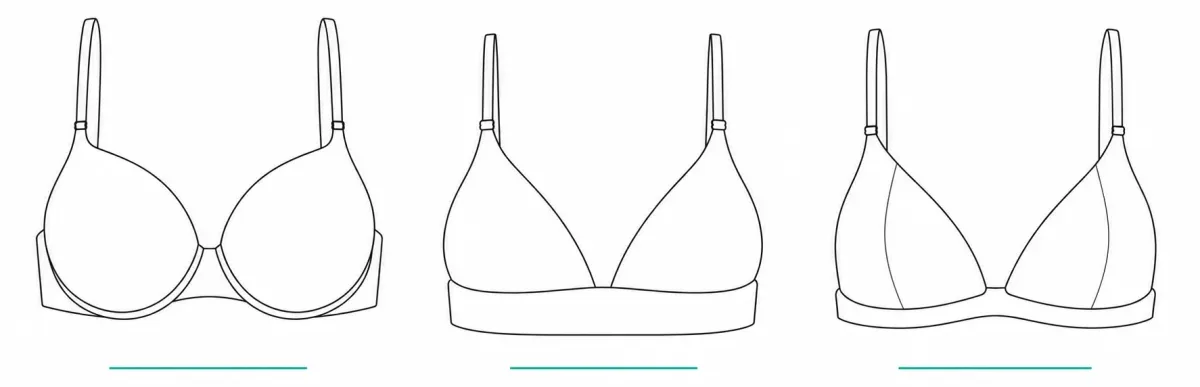 Three Calvin Klein bra styles side by side: a smooth Perfectly Fit underwire bra, a wide-band Icon Cotton triangle bralette, and a lightly-lined CK One bra.