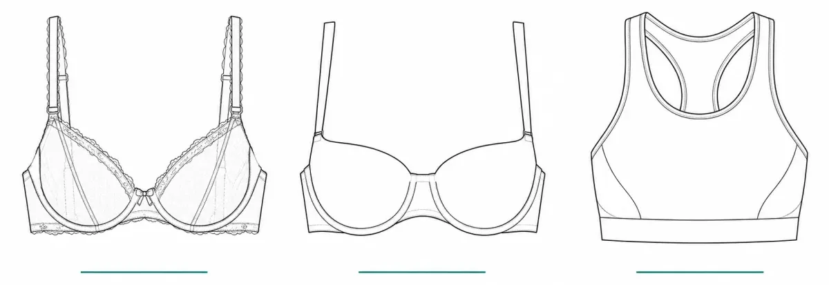 Three Savage X Fenty bra styles side by side: an unlined lace bra, a microfiber balconette, and a band-and-cup sports bra.